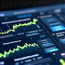 A dashboard showing performance metrics and growth indicators.